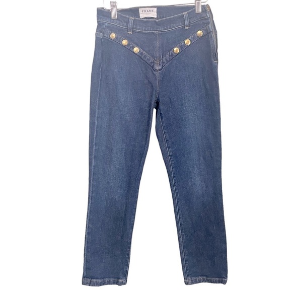 Frame Denim Dark Blue Ankle Jeans - Picture 3 of 10